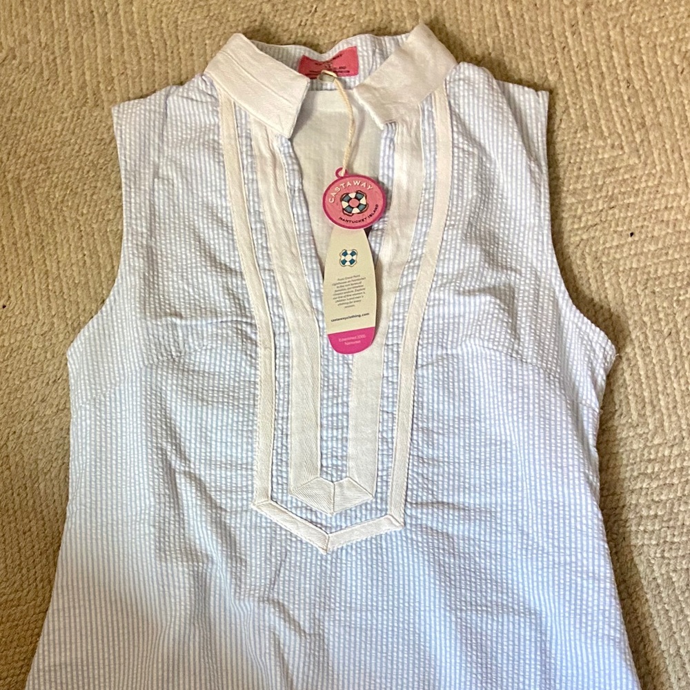 Castaway Seersucker Tunic Dress